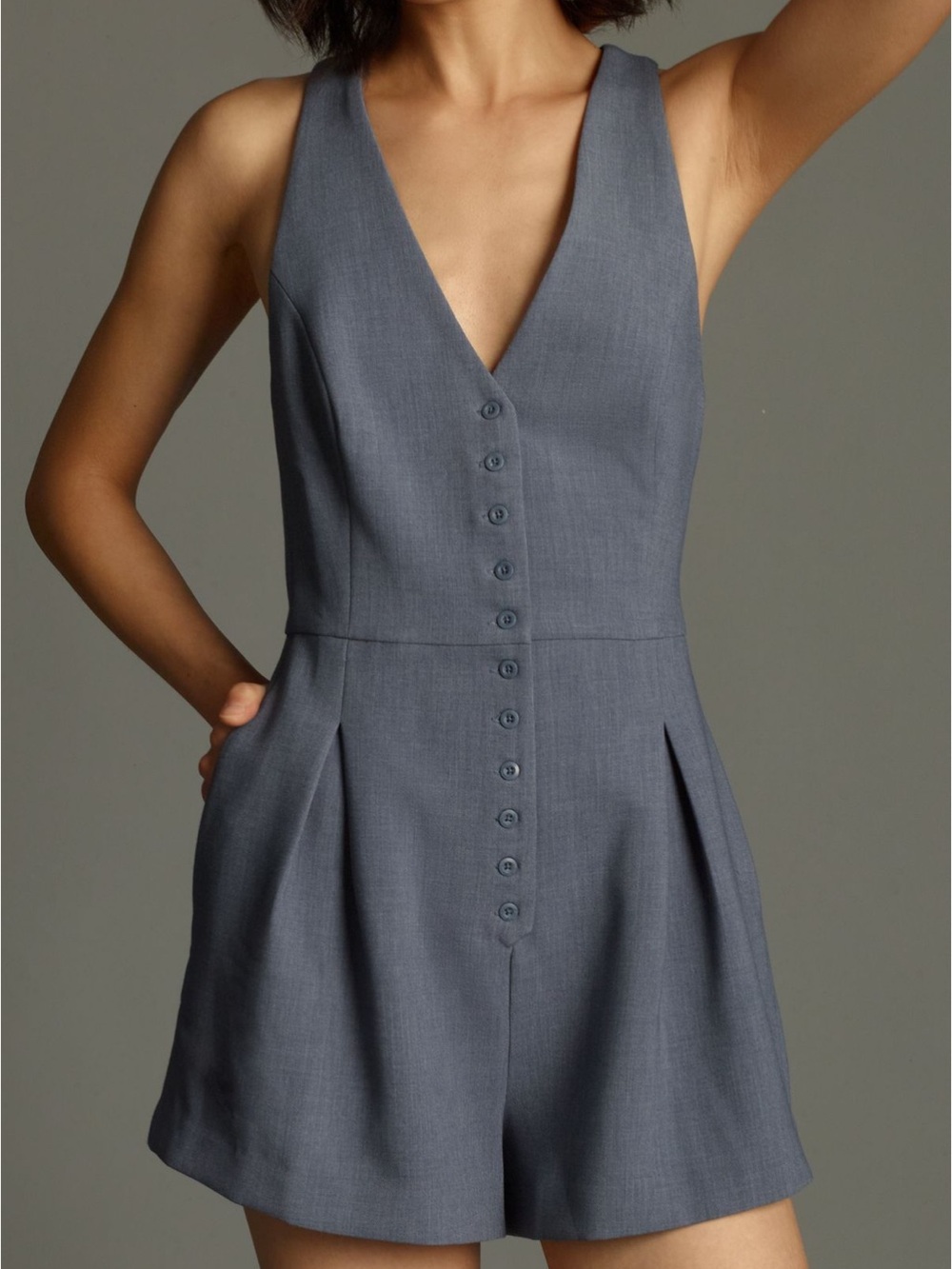 NWT Anthropologie’s Maeve Halter Button-Front Romper - Picture 2 of 12